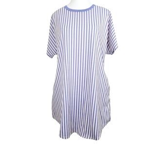 LuLaRoe Striped Crewneck Short Sleeve Relaxed Dress XL PTP 22”